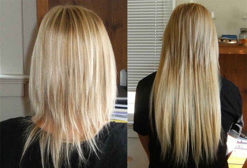 Нарощенные волосы: до и после
