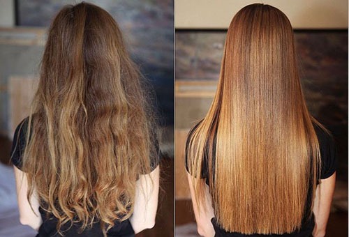 Волосы до и после каутеризации